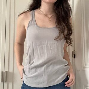 Gray Silk Women's Tank Top
